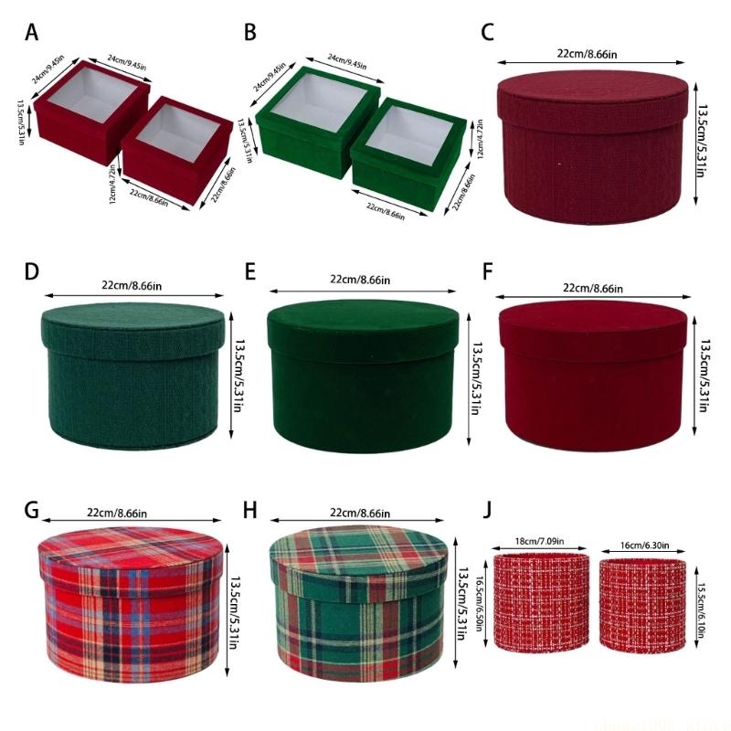 QX2E Round/Square Gift Box with Cover Flower Arrangement Bucket Decoration