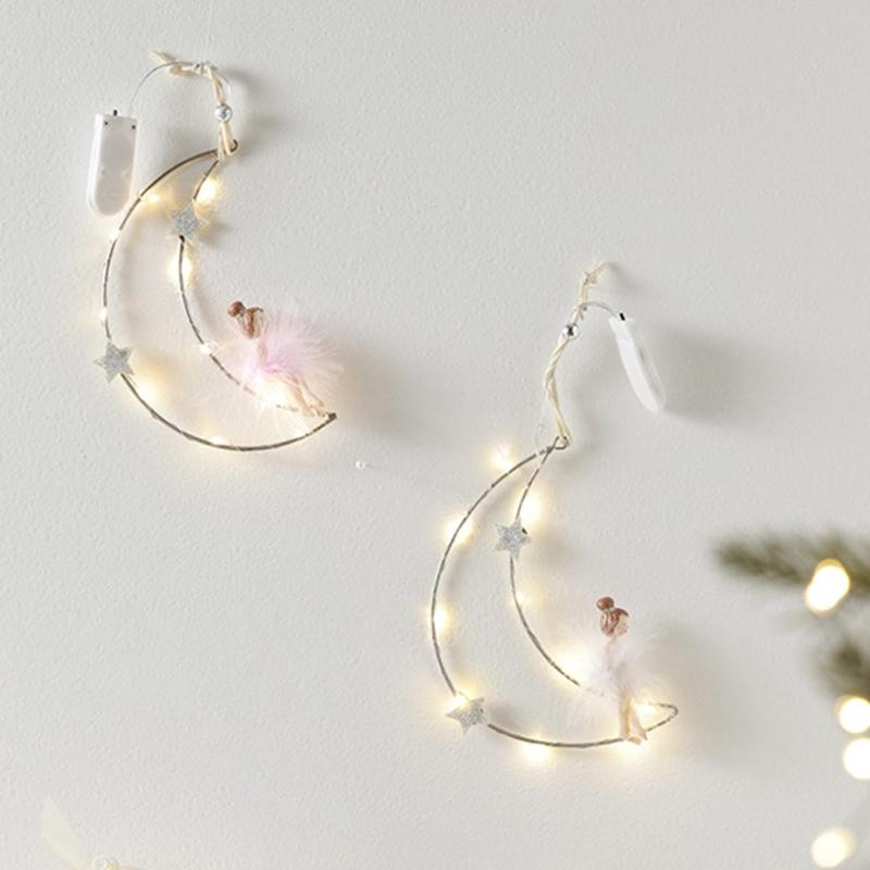 Five-Pointed Star/Moon Decorative Pendant Winter Ceiling Window Ornament Elegant Wall Hanging Christmas Tree Decoration