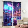 2pcs   2D FLAT PRINTING Curtains (Without Rod) NeonBirthdayVibes Chic Fashionable Curtains Polyester Curtains Versatile All for