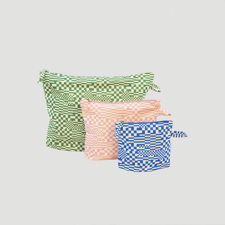 Kind Bag London Zero Waste Pouch 3-Set Check Pattern
