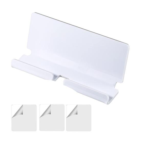 Universal Tablet Dock Acrylic Wall Mount Holder, Mounted Smartphone Stand, Kitchen Cable And Charging Hole Organizer for Living Room Office