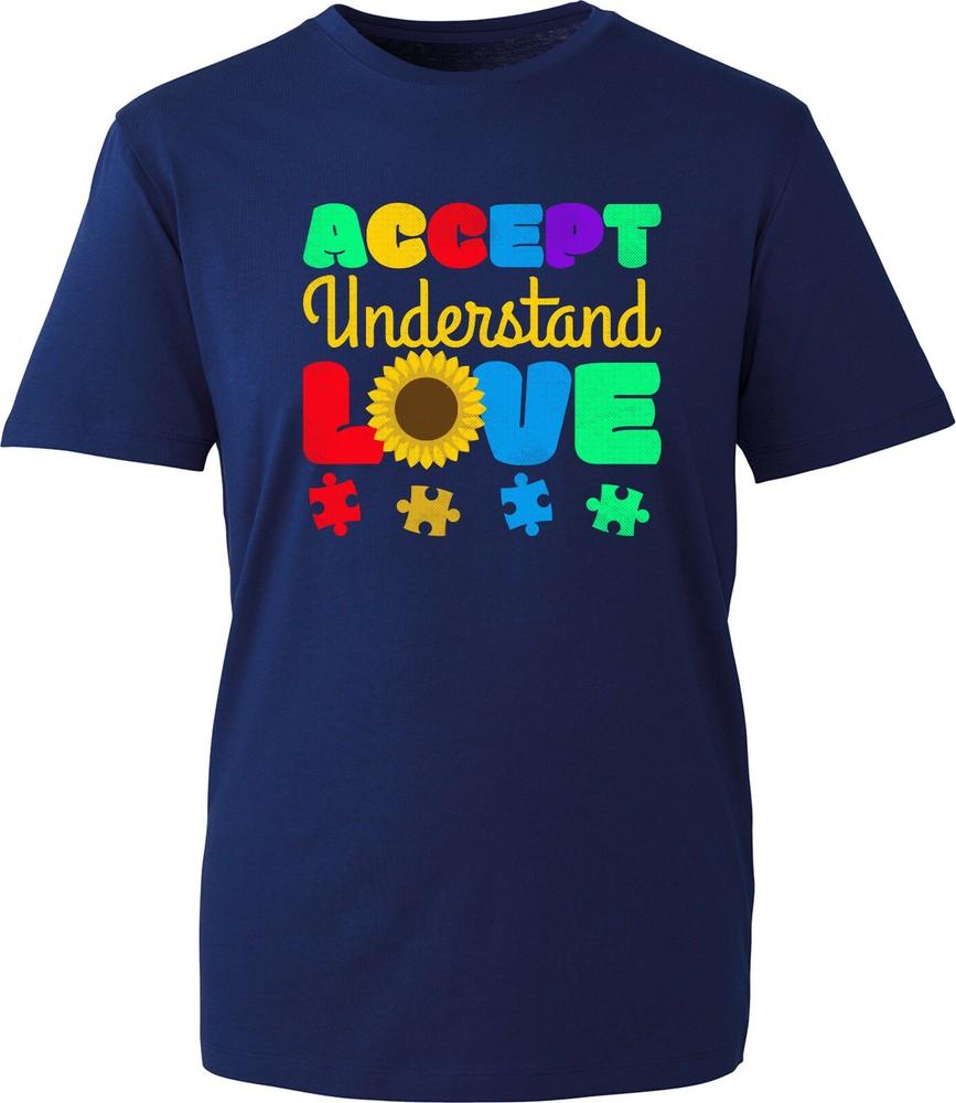 Autism Awareness Tshirt Accept Understand Love Sunflower Unisex Gift Tee Top S