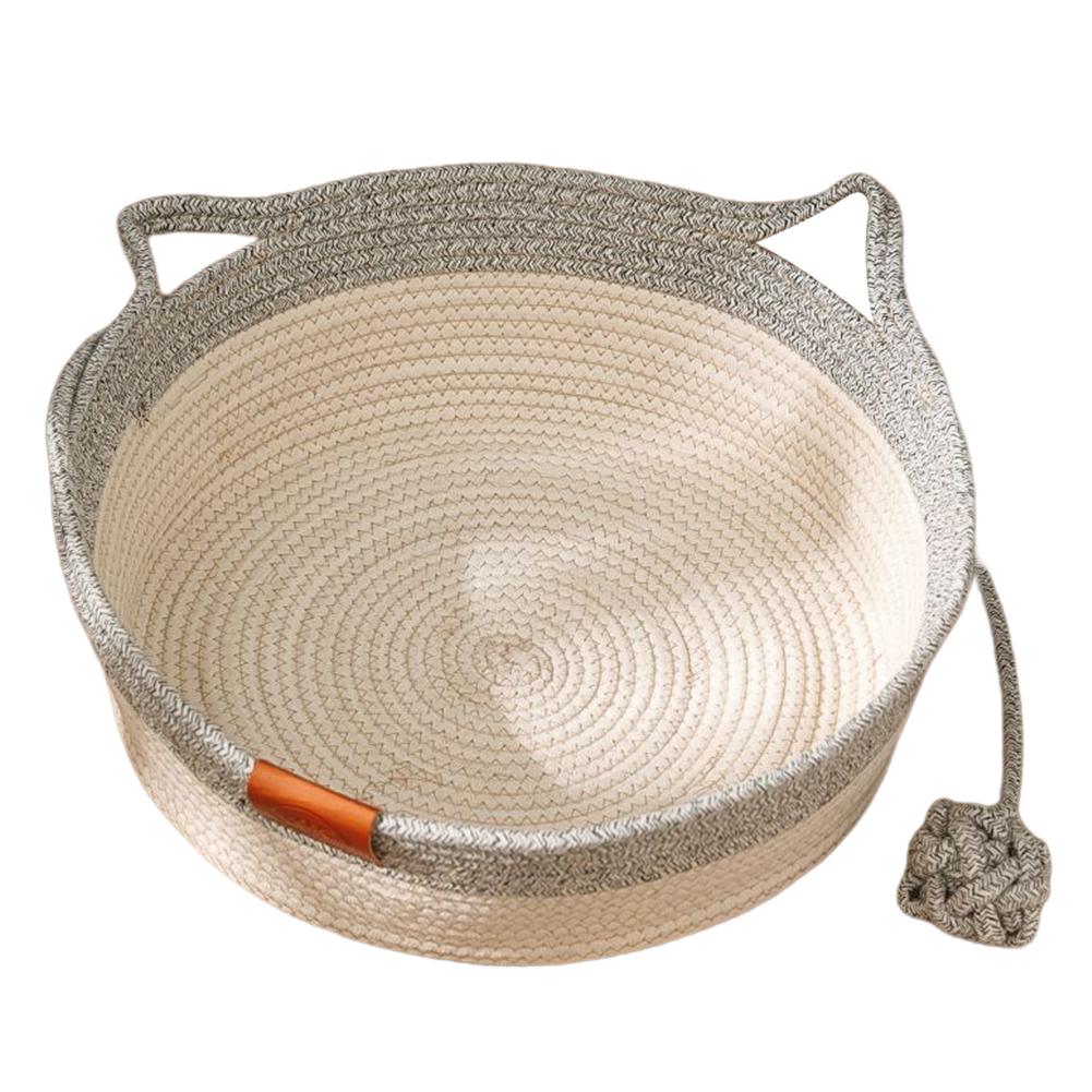 Manual Rattan Woven Cat Nest Winter Warm Cat Bed House Cat Scratch Board Pet Accessories For Dogs Cats