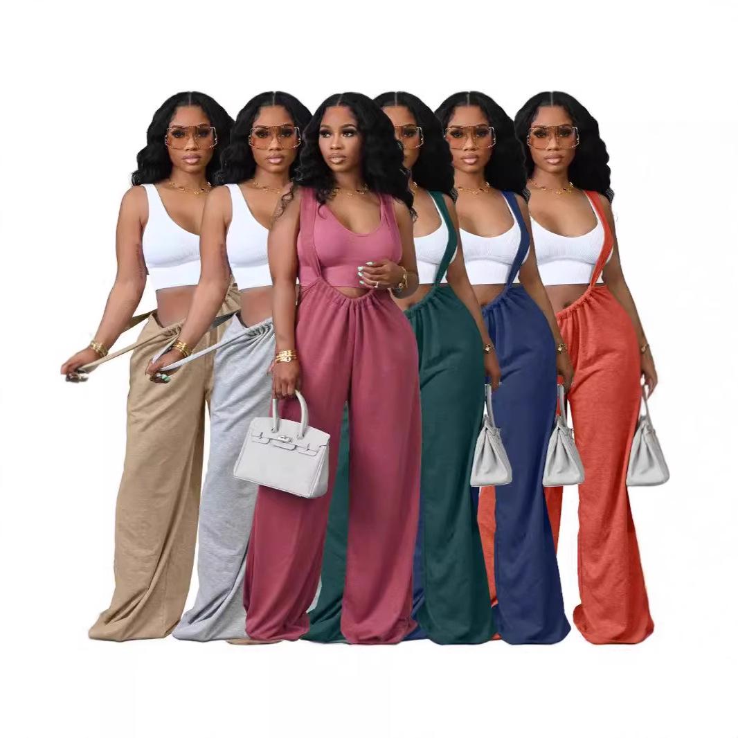 

Women’s Hip-Hop Style Two-Way Tie Casual Loose Long Pants Extra Large хаки