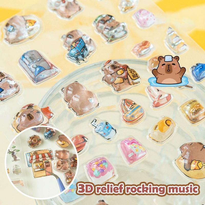 Kapibala 3Dtransparent Jelly Sticker Decorative Stickers Children'S Phone Casesdiy Toys