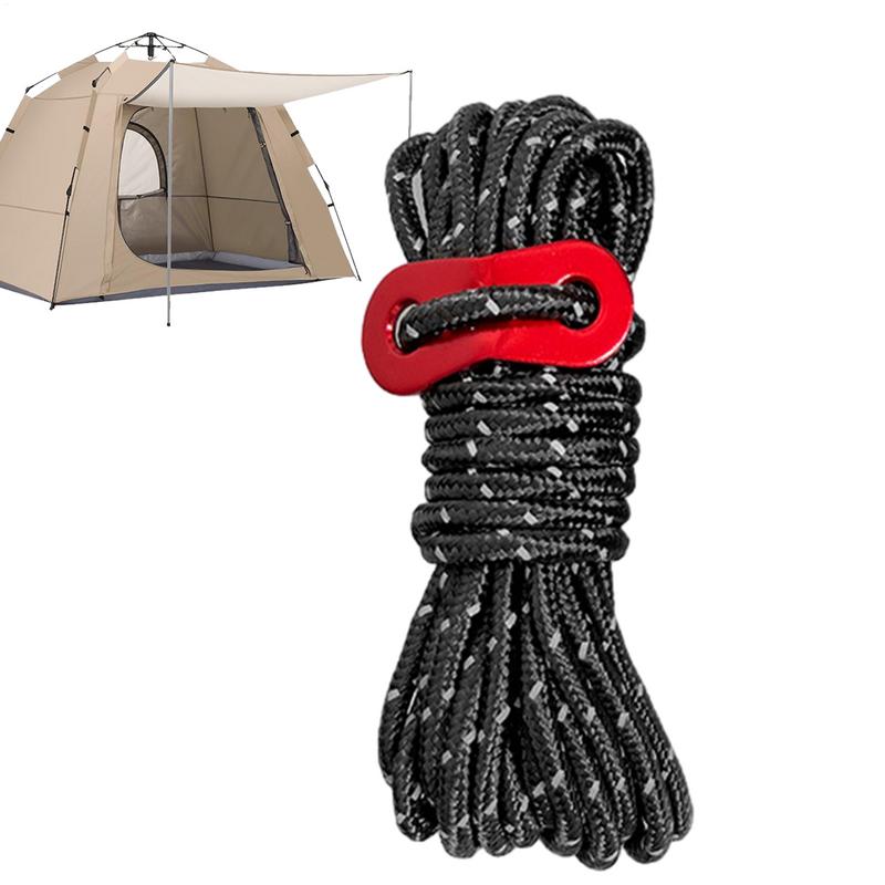 4M Outdoor Tent Cord Reflective Paracord Tent Rope Lightweight Camping Rope With Guylines Adjuster Tensioner Pouch For Tent Tarp