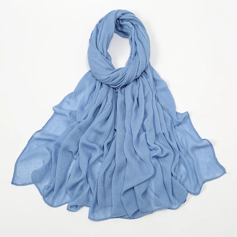 2024 Soft Rayon Cotton Muslim Hijabs for Women Scarf Plain Shawls Femme Musulman Viscose Rayon Headscarf Islamic Turban Headband