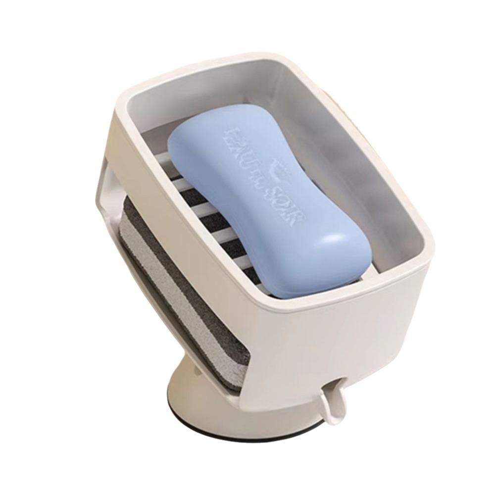 with Sponge Portable Soap Dish Self-Draining Laundry Soap Case Suction Cup Soap Holder  Kitchen