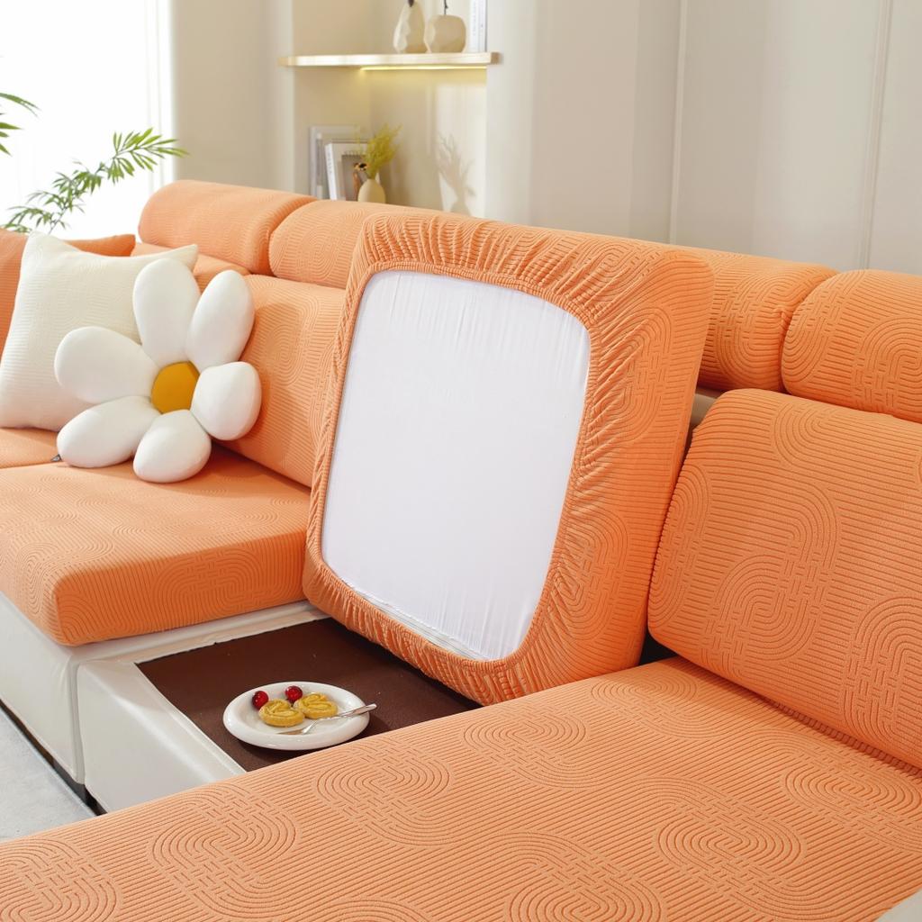 Growth Ring Lines Jacquard Stretchy Sofa Cover Universal Elastic