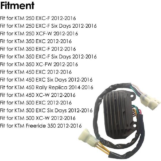 Motorcycle Voltage Regulator Rectifier, 78111034000/SH830AA, Compatible with KTM 250 350 450 500 EXC-F XCF XC-W