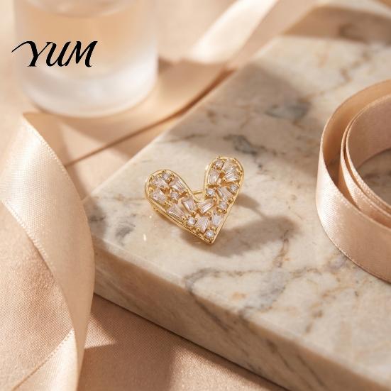 Heart Shape Brooch Mini Love Pin, Silver Golden Plated Clothing Decoration Pins Lapel Hats Bags Scarves Clothes Decorative Accessory Women Collar