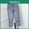 High Women Waist Fit Slim Ladies Jeans Casual Hole Denim Harem Pants Oversized Trousers Streetwear Cropped Pants Plus Size