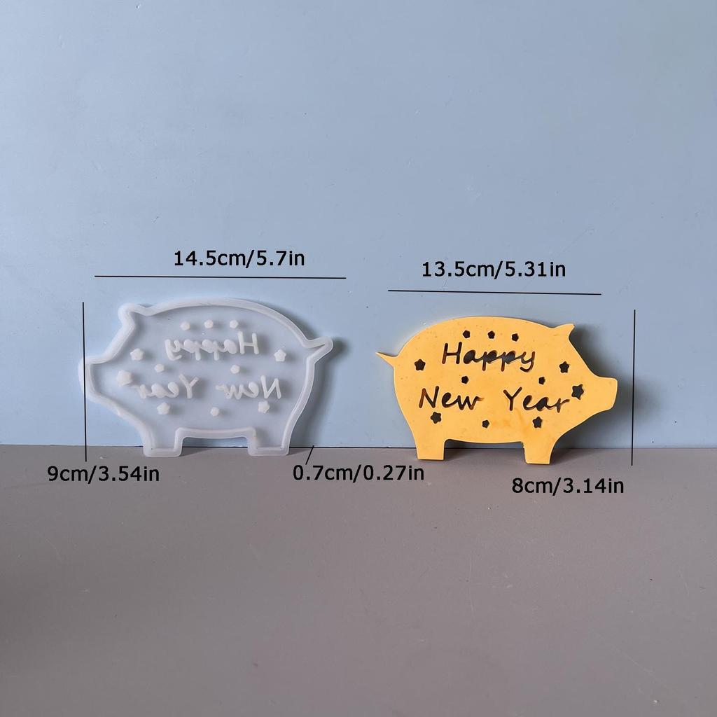Piggy Ornament Mould Decorative Silicone Mould Lucky Pig Plaster Mould Festive For Holiday Gifts New Year Celebration Diy