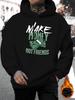 Casual Hoodie with Money Print - Fashionable Drawstring Pullover