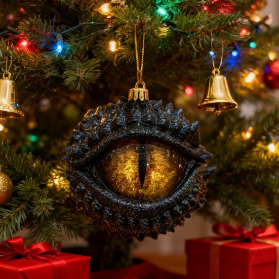 Yousheng Dragon's Eye Christmas Ornament Mystic Dragon Eye 2D Flat Acrylic Xmas Tree Hanging Ornaments for Fantasy Lovers