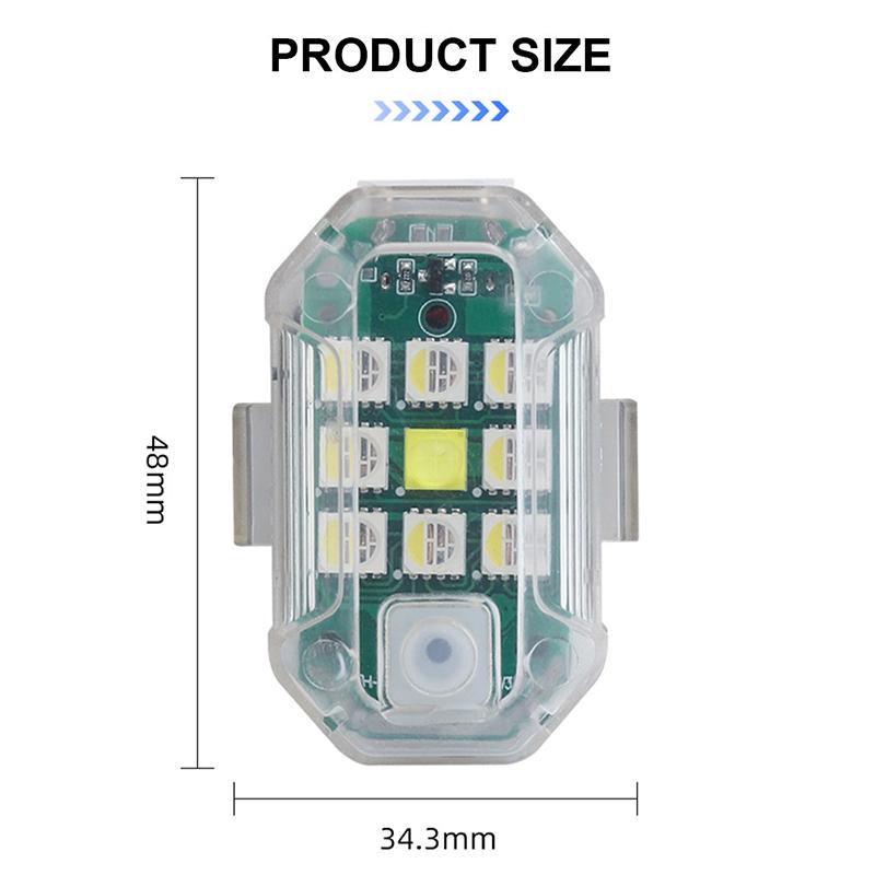 SEAMETAL Lumină stroboscopică universală cu 7 culori pentru motocicletă, scuter, mașină, cu LED-uri de avertizare anti-coliziune, indicator de semnalizare bliț pentru drone