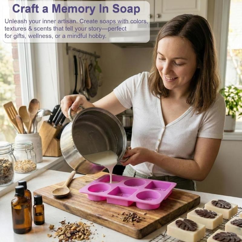 DIY Soap Making Supplies 102 Piece Set with Flexible Designs, Wrapping Bags, , and Soap Bags for Craft Projects