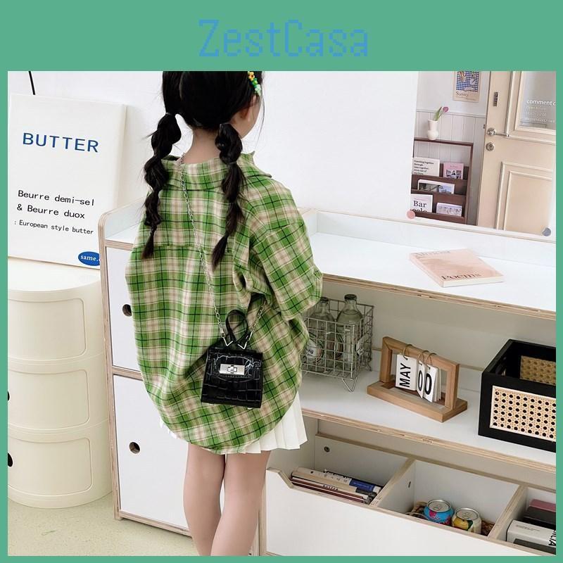 Solid Children Color Casual Bag With Laser Stone Texture Design Daily Travel