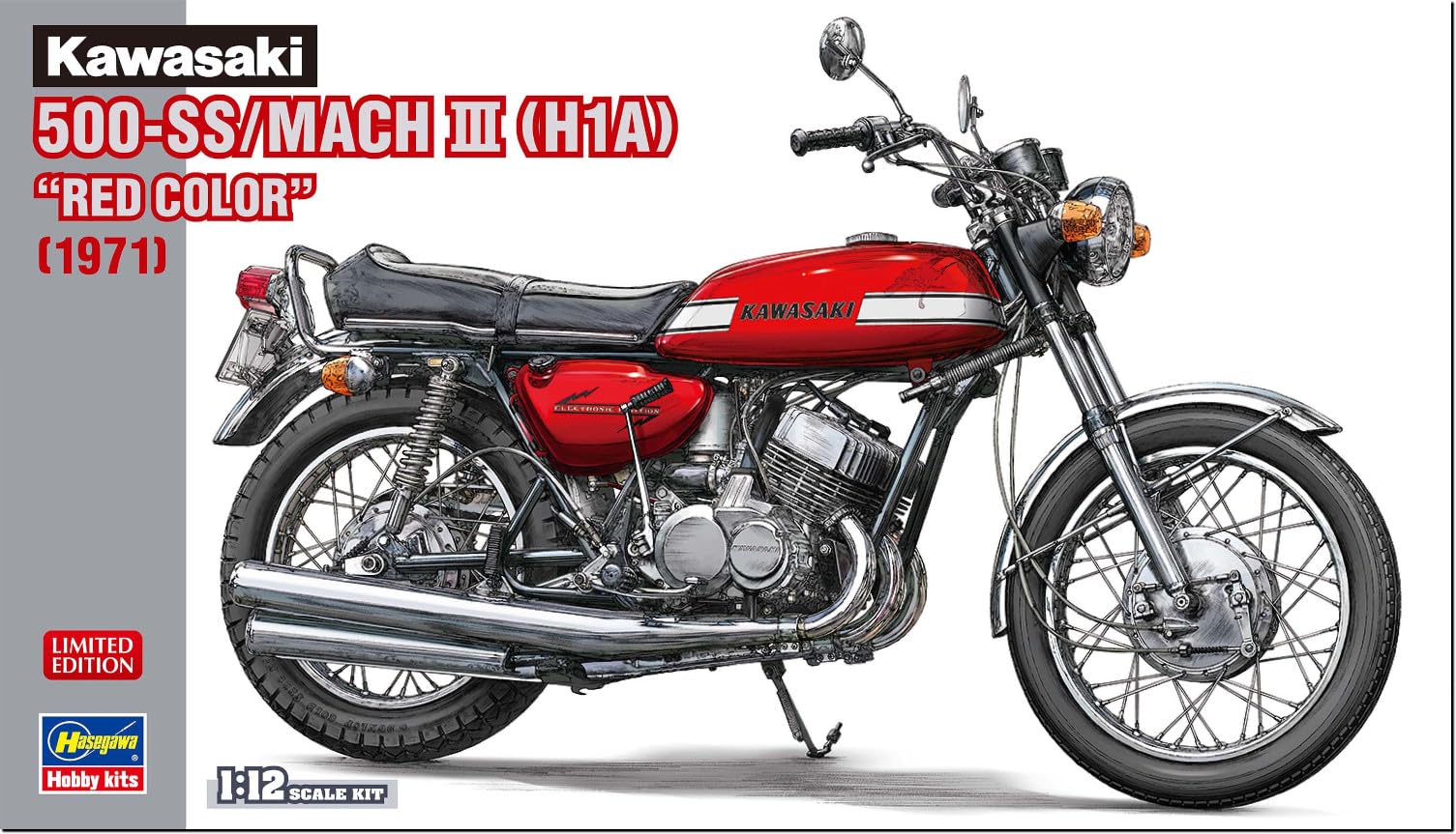 

Hasegawa Scale Kawasaki III Red Plastic Model Kit 21775 1/12 500-SS/MACH (H1A) (Motorcycle)