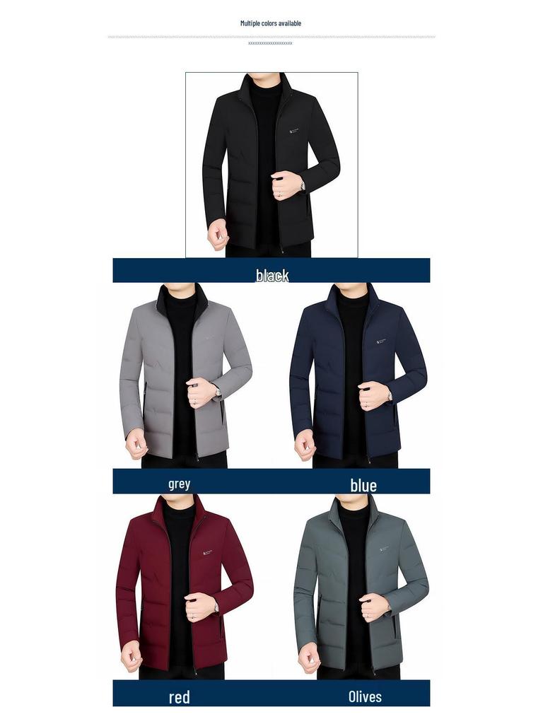 Męska lekka kurtka puchowa Pierre Cardin o dopasowanym kroju - Casualowy płaszcz jesienno-zimowy dla osób w średnim wieku i starszych