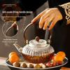 Pumpkin-Shaped High-Temperature Resistant Glass Teapot with Handle for Stove and Electric Ceramic Stove Heating.