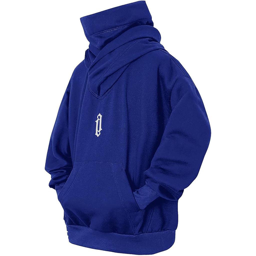Jiye Trendiges Herbst-Kapuzen-Sweatshirt für Herren, hoher Kragen, locker, lässig