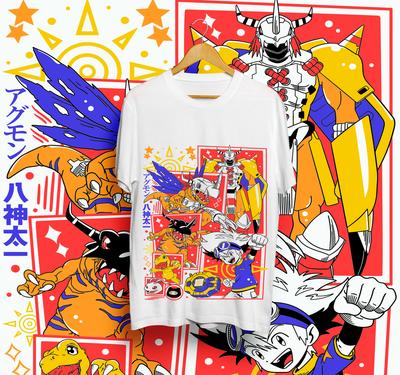 Camiseta Agumon Adventure Veemon Digimon Adventure Omnimon Camiseta Anime Todos os Tamanhos.