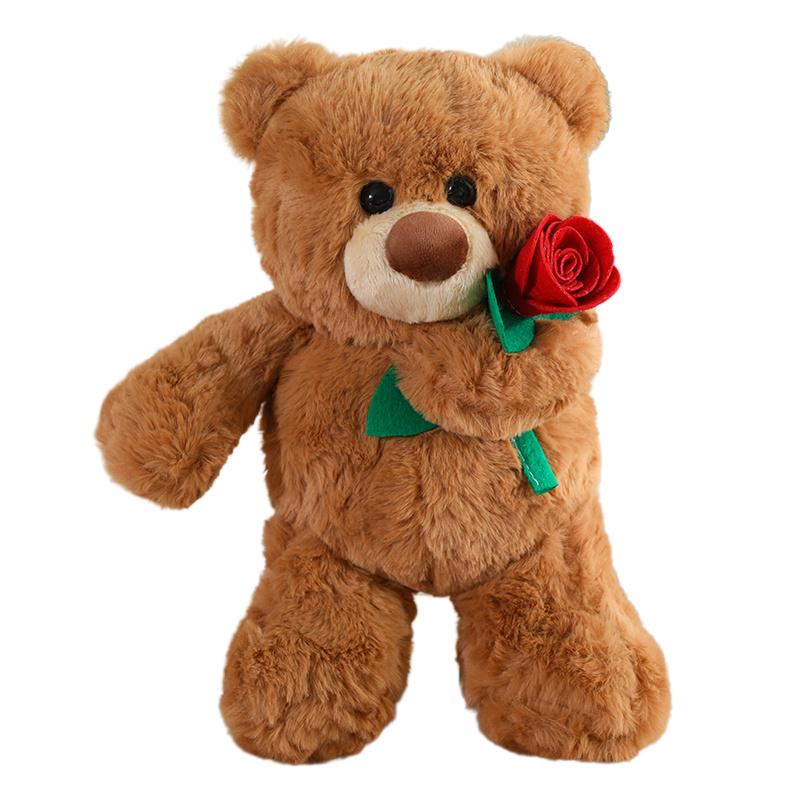 Peluche Orso Cartone Animato Romantico Ripieno Dice Amore Tenendo Cuore Rosso Rosa Bambola Regalo San Valentino Fidanzata