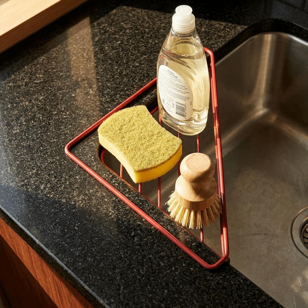 Anti-rust Sink Corner Rack Iron Dishcloth Sponge Stand Practical Sink Organizer  Laundry Room