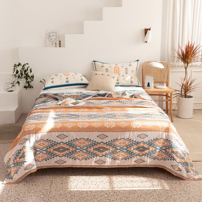 

Одеяло из марли из богемского хлопка, четырехслойное, 100% моющееся, летнее, охлаждающее, холодное, шелковое, кондиционер, одеяло/одеяло/покрывало 200X230cm серый