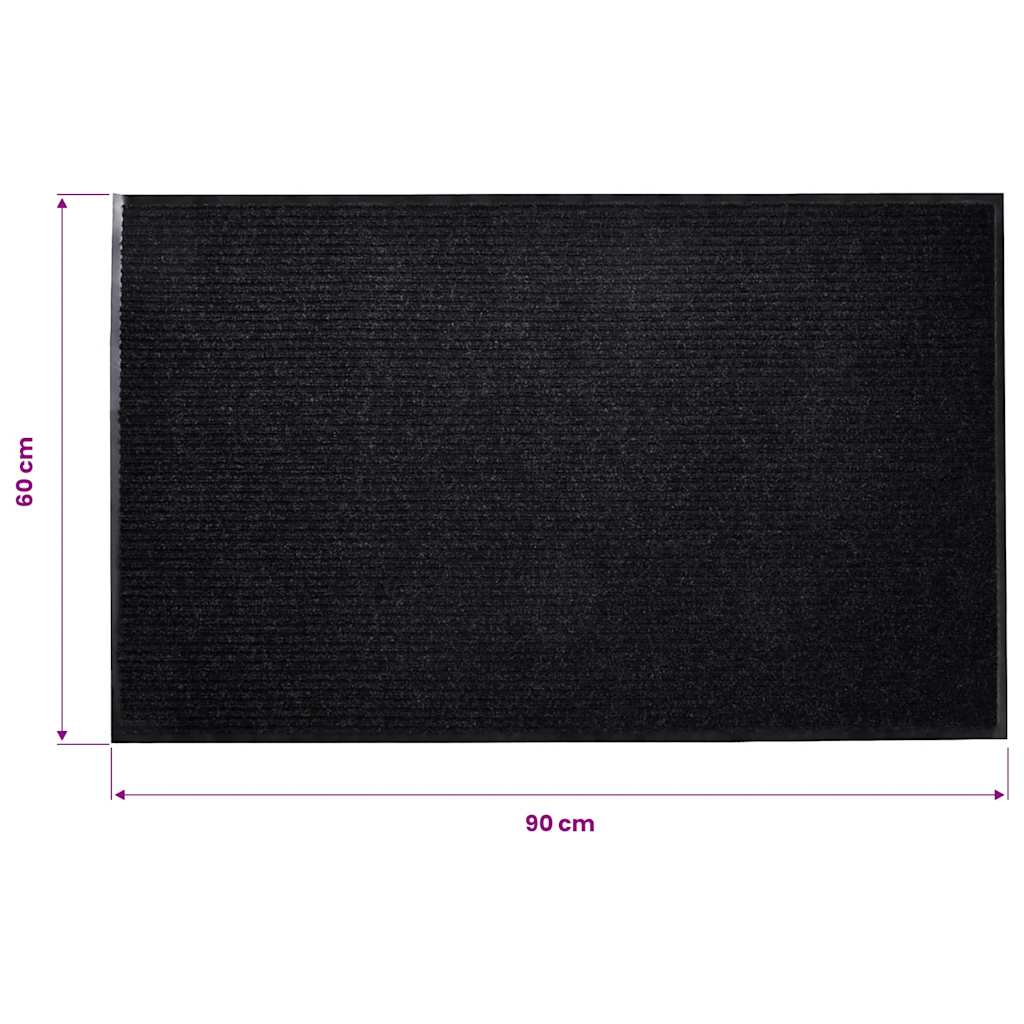 Doormat Black 90 X 60 Cm PVC