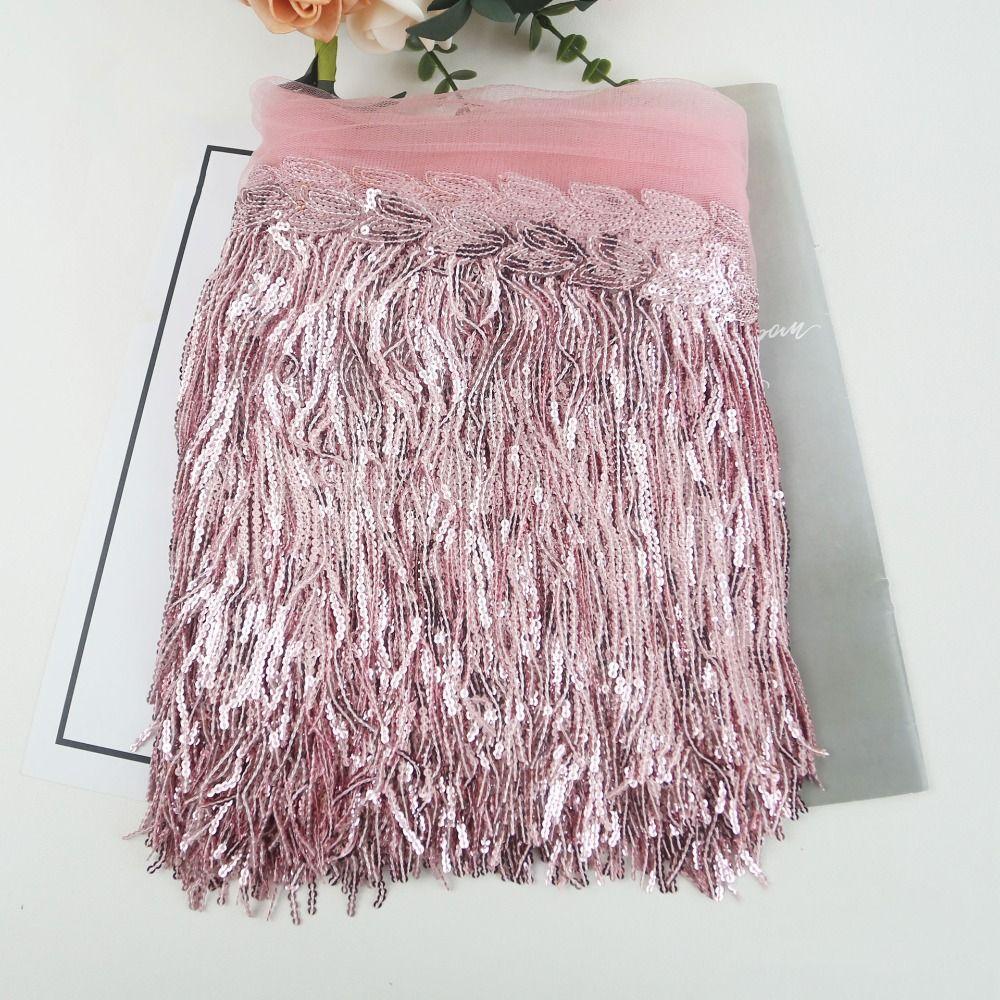 10 Yards DIY Accessories Lace Ribbon 20cm Width Glitter Tassels Decorative Trimmings Dance Costume