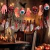 Bannière d'Halloween 2025 Bannière effrayante de pieds cassés Décoration de fond effrayante d'Halloween Suspendu pour Mur Fête Maison Jardin Garage