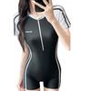 Polyester swimsuit women's one-piece training professional swimsuit conservative racing one-piece meat-covering and thin swimsuit