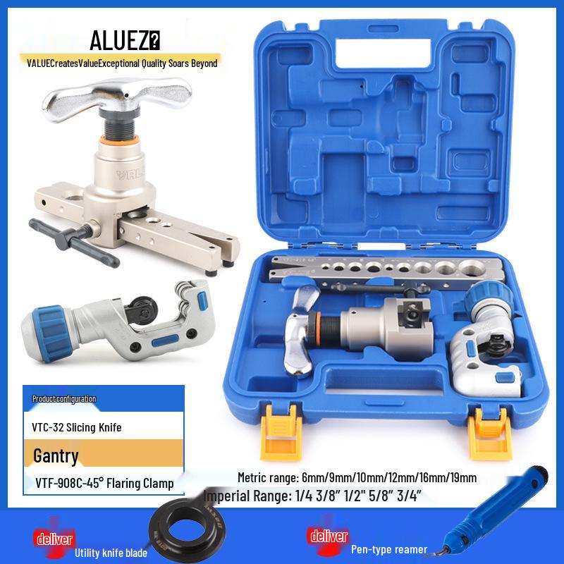 Copper Pipe Flaring and Reaming Tool VFT-908 (Metric & Imperial)