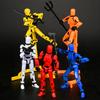 1 Set Robot Action Figure with Stand Accessories Multi-jointed 3D Printed Robot Model Articulated Dummy Figurine Desktop Decoration Kids