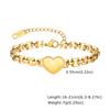Quanxi Women's Heart-Shaped Gold Bracelet: Stainless Steel Jewelry Watch Strap