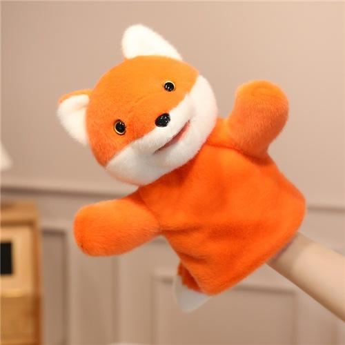 Lustige Handpuppe Rosa Schwein Affe Fuchs Waschbär Gelbe Ente Kapibara Frosch Hai Löwe Welpe Panda