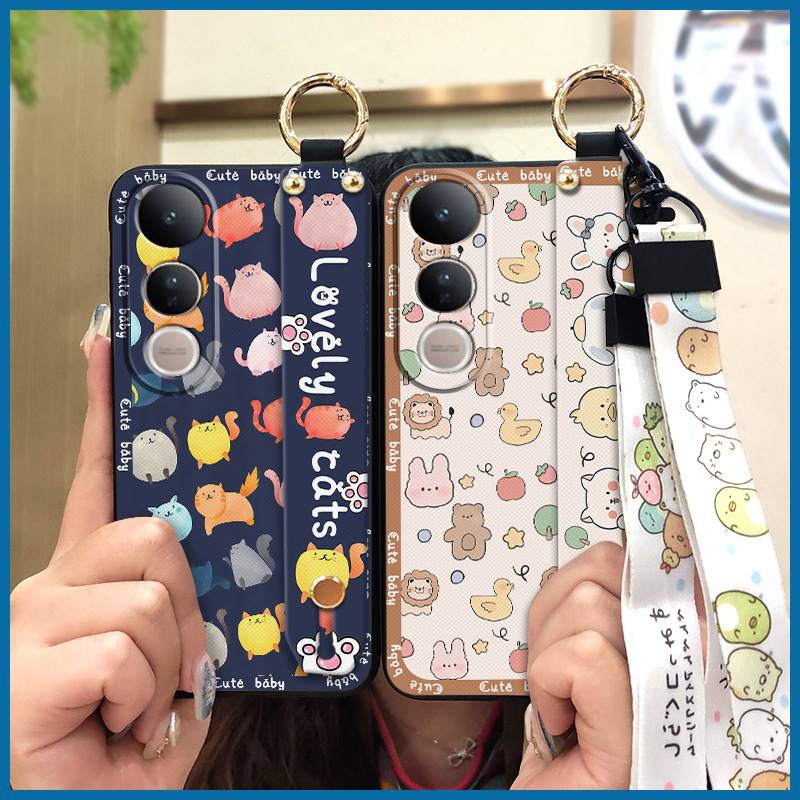Anti-knock Dirt-resistant Phone Case For VIVO V50 Lite 5G Global Back Cover Wristband Silicone Kickstand Waterproof Cute