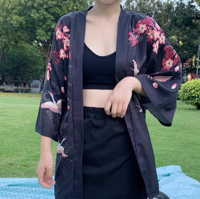 Nové digitálně potištěné japonské kimono Harajuku župan pončo pyžamo kardigan