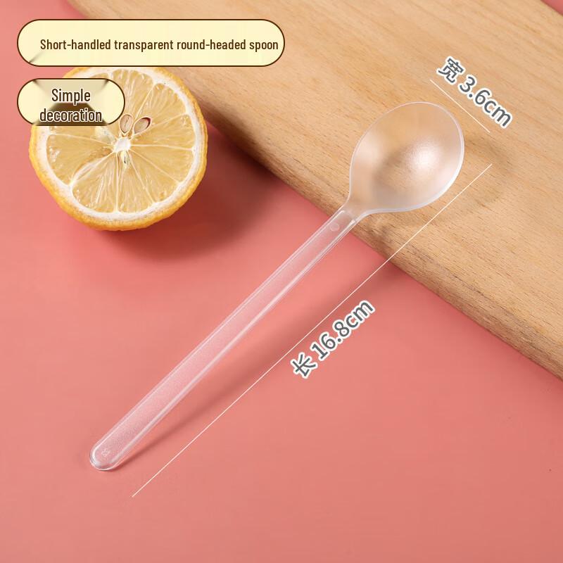 ZISIZ 21cm Disposable Plastic Dessert Spoons
