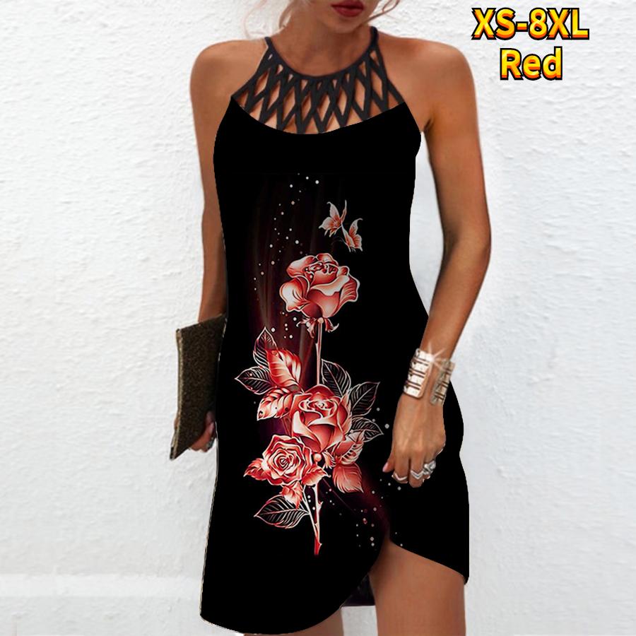 Летнее модное сексуальное платье без рукавов — фото 8