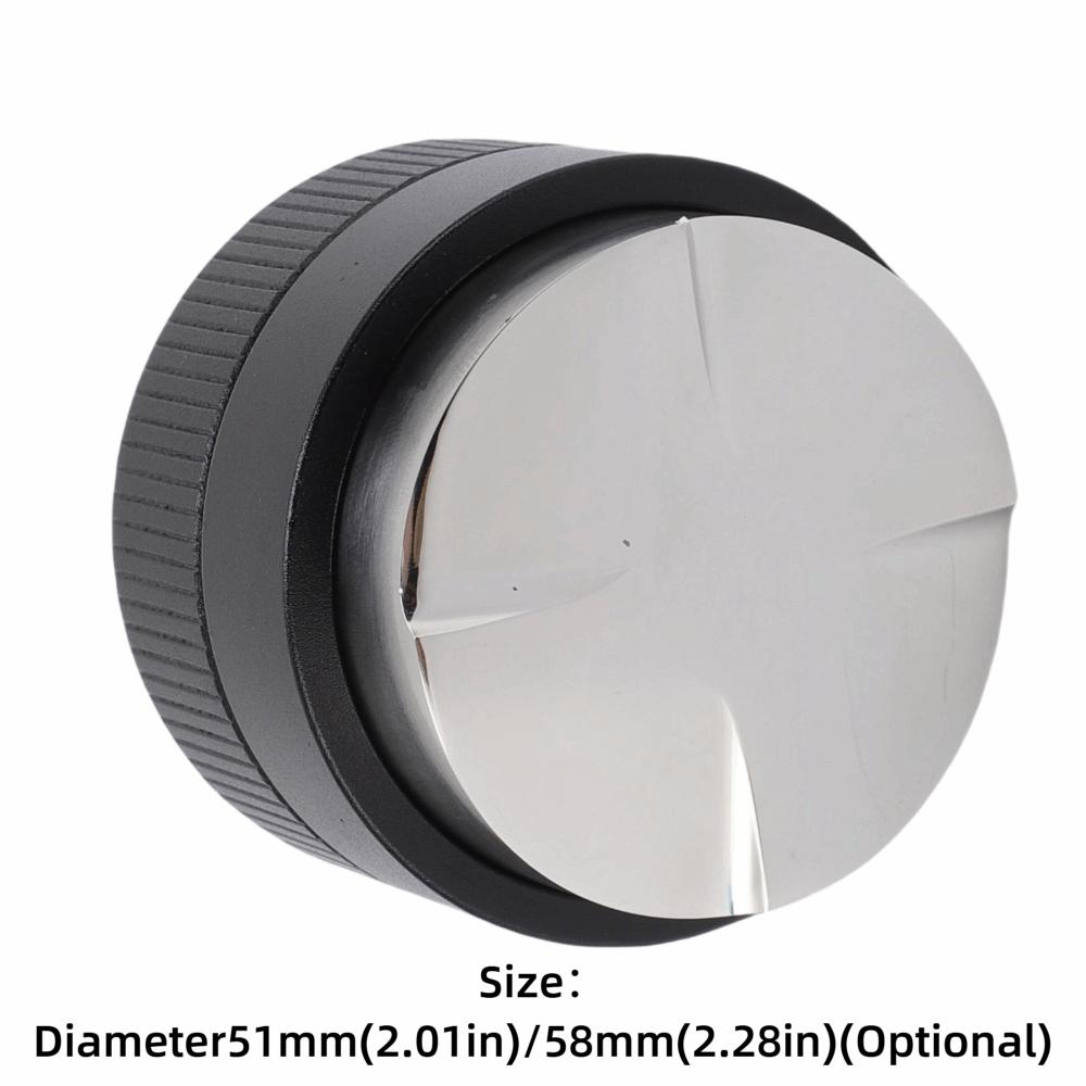 Stainless Steel Coffee Tamper Distributor 51mm Diameter 58mm Portafilter Coffee Distribution Leveler 3-Slope Base