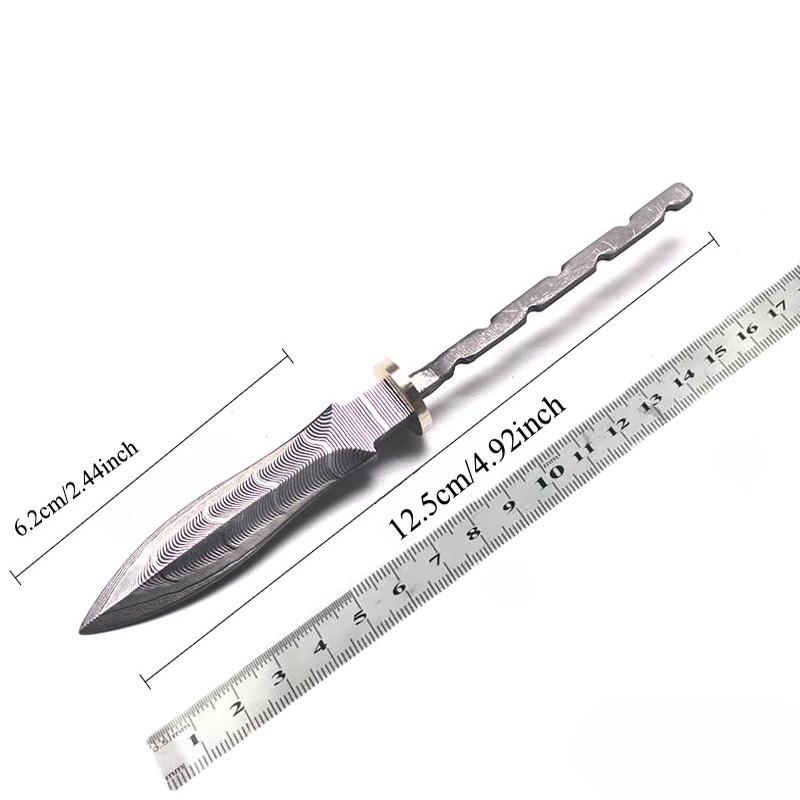 DIY Semi-finished Damascus Steel Pattern Tea Needle Knife Billtes for DIY Tea Cutter Puer and Dark Tea Knife Bank