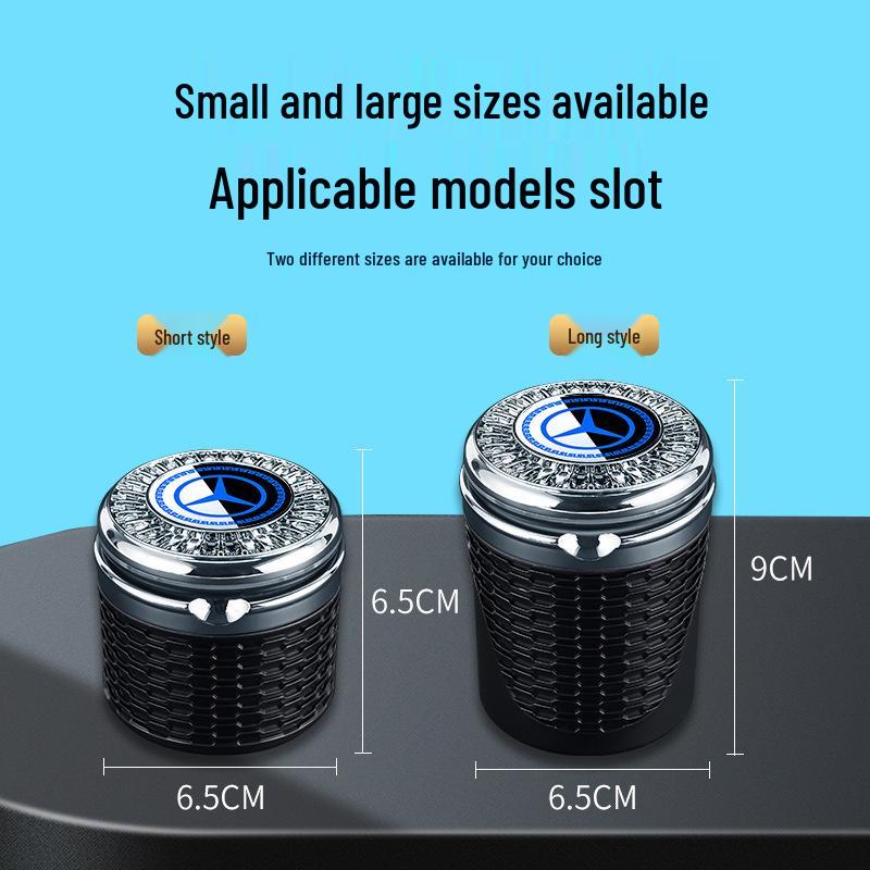 Compatible Mercedes-Benz Ashtray for E300L, C260L, A-Class, GLC300L, GLB220 with LED Metal Liner.