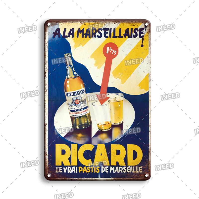 INEED Ricard Bira Retro Metal Tabela Poster Vintage Duvar Posteri Teneke Tabela Dekoratif Duvar Plakası Bar Pub Plak Dekor Aksesuarları
