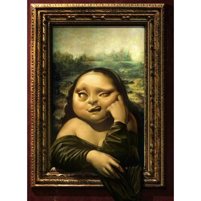Edvard Munch Skriet Och Mona Lisa Rolig Tecknad Konstverk Poster Canvastavla Abstrakt Väggkonst Bilder Heminredning