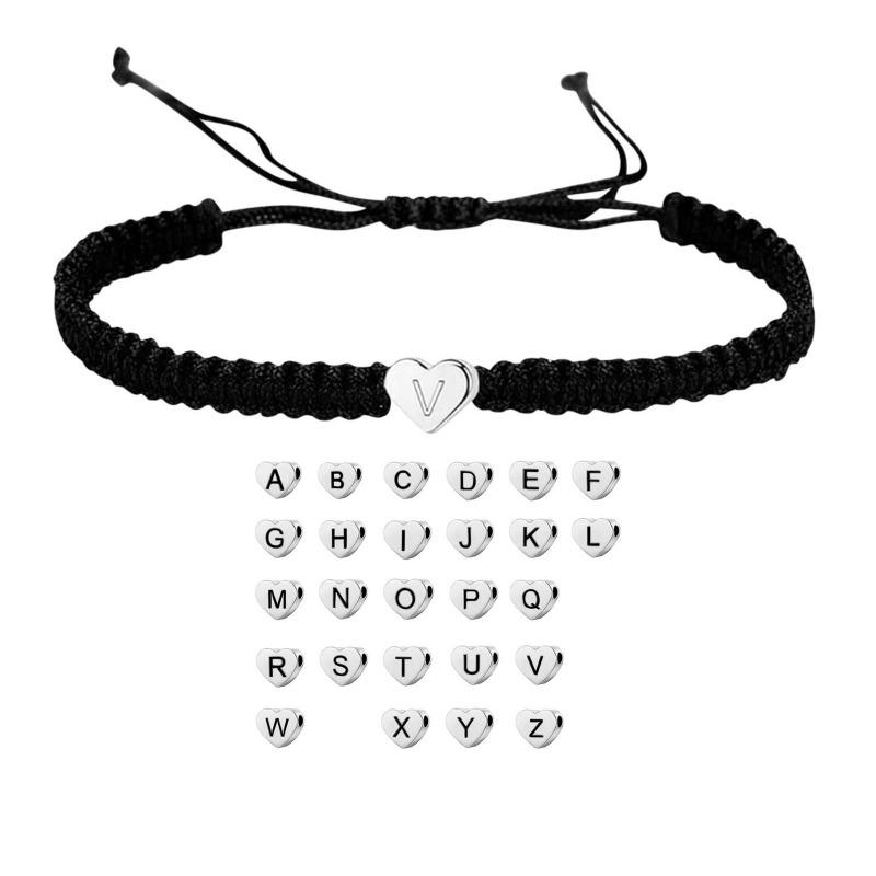 Pulsera de Acero Inoxidable Tejida a Mano con Forma de Corazón, Moderna Cadena de Plata con Forma de Corazón, Diseño Ajustable