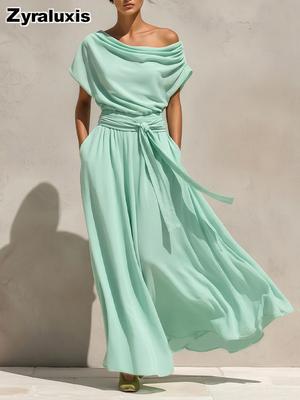Böhmisches Taille Empire-Linie Kurzarmkleid für Party-Abendkleid
