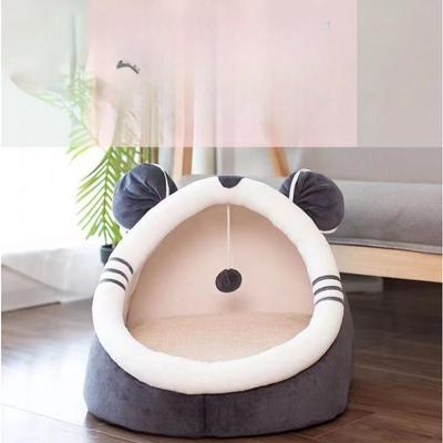New Cat Nest Autumn and Winter Pet Products Semi-enclosed Cat Nest Gray Squirrel Cat Villa Big Ear Kennel Dog Bed